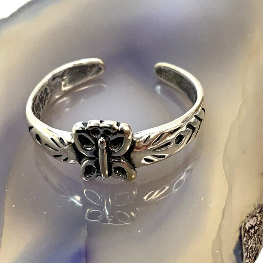 Designer Silpada 925 Sterling Silver Butterfly Adjustable Classic Toe Ring image number 1