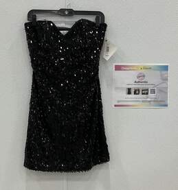 Badgley Mischka Women's Size 4 Black Sequin Dress