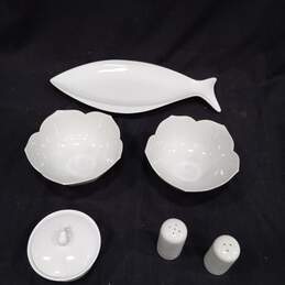 6pc Set of Milk White Serving Dishes