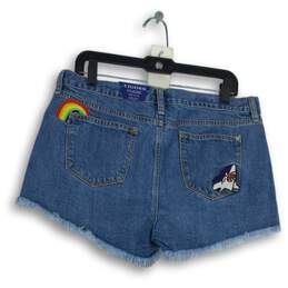 NWT Womens Blue Light Wash Stretch Pockets Denim Cut-Off Shorts Size 30 alternative image