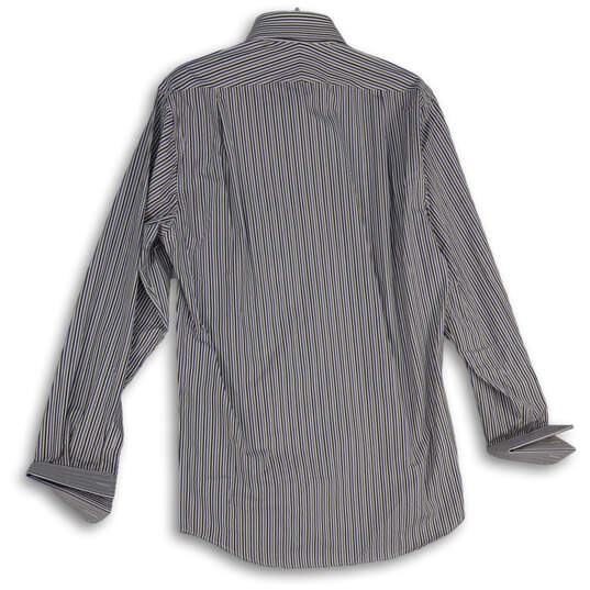 NWT Mens Blue Striped Spread Collar Long Sleeve Button-Up Shirt Size 15.5 L image number 2