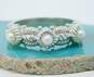 Judith Ripka 925 Sterling Silver Pearl Trinity Ring 5.9g image number 1