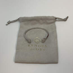 Designer Kendra Scott Elton Silver-Tone Drusy Cuff Bracelet w/ Dust Bag