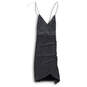 Womens Gray Shimmer Sleeveless V-Neck Spaghetti Strap Wrap Dress Size Small image number 1