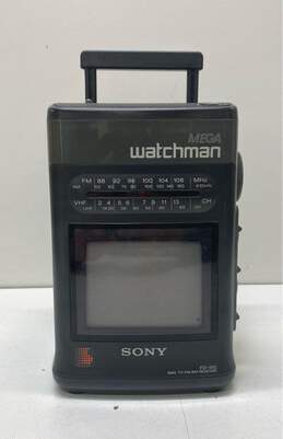 Vintage Sony MEGA Watchman Television FD-510 Portable B&W TV FM/AM Radio