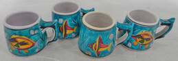 Set Of 4 Ikaros Pottery Cup/Mug Hand Made in Rhodes, Greece Hand Made & Painted N-8 alternative image