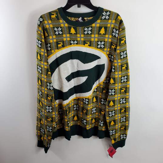NFL Packers Men Yellow Holiday Sweater 2XL NWT image number 1