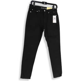 NWT Womens Black Pockets Dark Wash Regular Fit Skinny Leg Jeans Size 6P