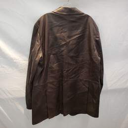 JNY Jones New York Brown Lamb Skin Button Up Blazer Jacket NWT Size 44L alternative image