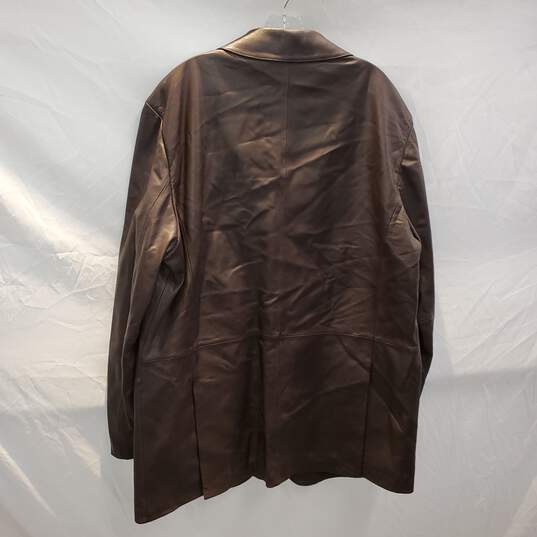 JNY Jones New York Brown Lamb Skin Button Up Blazer Jacket NWT Size 44L image number 2