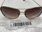 Mens Gold Polished Frame UV Protection Brown Lens Aviator Sunglasses image number 9