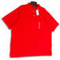 NWT Mens Red Short Sleeve Spread Collar Button Front Golf Polo Shirt Sz 2XB image number 1