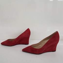 Marc Fisher Calea Red Suede Wedges Size 7M