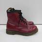Dr. Martens Unisex Burgundy Leather Boots Size Men's 8, Women's 9 image number 3