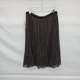 AK Anne Klein Concorde Black Silk Lined Skirt WM Size 10 NWT