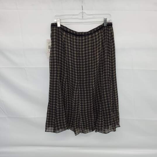 AK Anne Klein Concorde Black Silk Lined Skirt WM Size 10 NWT image number 1