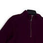 Womens Purple Reversible Long Sleeve Mock Neck 1/4 Zip Jacket Size Medium image number 3