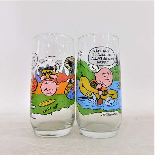 Vintage McDonald's Camp Snoopy Collection Set of 5 Glasses Charlie Brown Peanuts image number 4