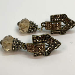 Designer Heidi Daus Gold-Tone Crystal Stone Fashionable Dangle Earrings alternative image