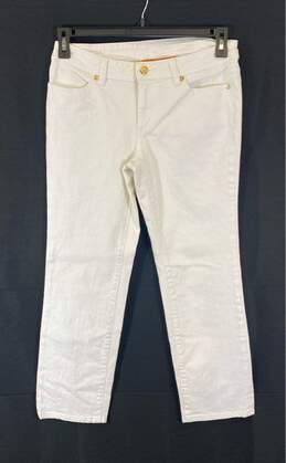 Tory Bruch Womens White Pockets Low Rise Light Wash Denim Cropped Jeans Size 28 alternative image