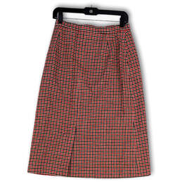 Womens Multicolor Check Wool Side Zip Midi Straight & Pencil Skirt Size 12 alternative image