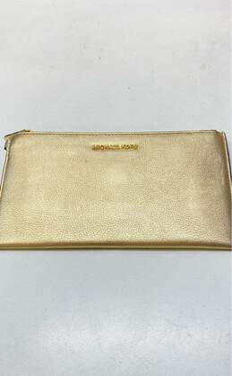 Michael Kors Leather Slim Pouch Wallet Gold