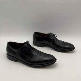 Mens Black Leather Cap Toe Wingtip Lace-Up Oxford Dress Shoes Size 10.5C alternative image