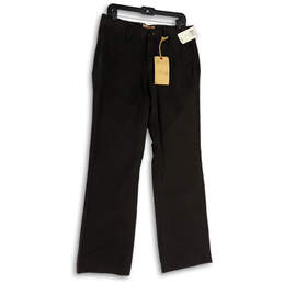 NWT Mens Black Slash Pocket Flat Front Straight Leg Chino Pants Size 31