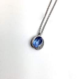 Designer Swarovski Silver-Tone Link Chain Gloria Crystal Pendant Necklace alternative image