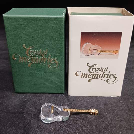 Crystal Memories Finest Austrian Crystal Guitar Miniature In Box image number 1