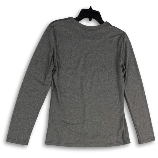 Mens Gray Dri-Fit Round Neck Long Sleeve Graphic Pullover T-Shirt Size Medium image number 2