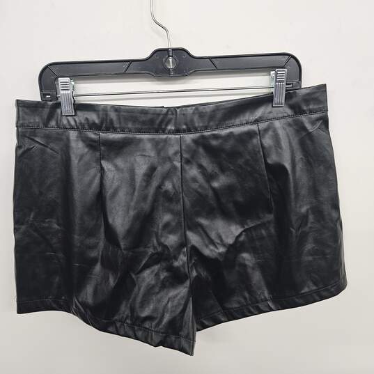 Black Faux Leather Shorts image number 2
