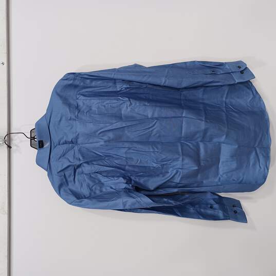 Kenneth Cole Awareness Slim Fit Blue Dress Shirt Size 15.5 image number 3