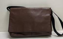 Coach Magnetic Clip Messenger Bag Brown Leather