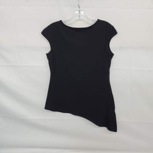 Karani Art Black Cotton Asymmetrical Sleeveless Top WM Size M image number 2
