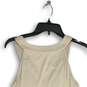 NWT Womens Beige Pleated Sleeveless V-Neck Pullover Mini Dress Size Medium image number 4