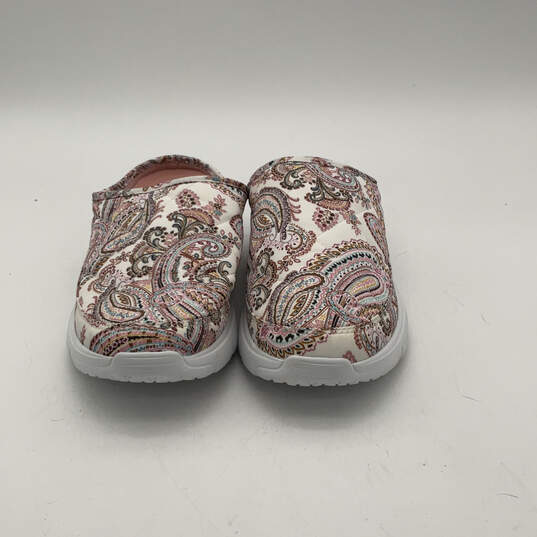 Buy the Womens Cloud 2 Mile Pink White Paisley Round Toe Slip-On Mule Shoes  Size 9