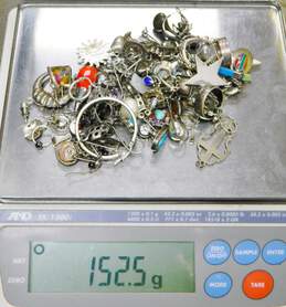 925 Sterling Silver & Stones Scrap Jewelry, 152.5g