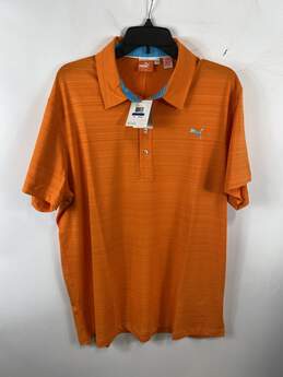Puma Orange Men Polo Shirt XL NWT