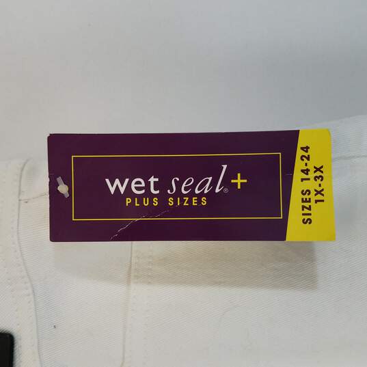 Wet Seal Women White Denim Jeans XL image number 7