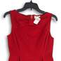 NWT Kate Spade Womens Red Boat Neck Bow Sleeveless Back Zip Sheath Dress Size 4 image number 3