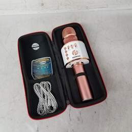 BONAOK Wireless Karaoke Microphone (Rose Gold color) with case - Power on tested