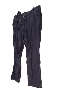 Mens Black Flat Front Pockets Straight Leg Carpenter Pants Size 18 alternative image