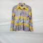 Rrrrruss Vintage Gold & Purple Floral Patterned Button Up Shirt WM Size 12 image number 1