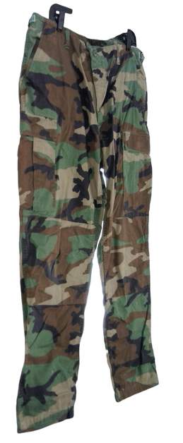 Men's Green Camouflage Flat Front Straight Leg Cargo Pants Size Large alternative image