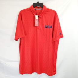 Adidas USA Golf Men Red S/S Polo NWT sz XL