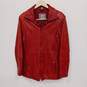 Excelled Collection Women's Red Leather Full-Zip Collared Jacket Size M image number 1