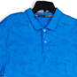 Mens Blue Abstract Short Sleeve Spread Collar Polo Shirt Size Large image number 3