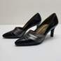 AUTHENTICATED Yves Saint Laurent Black & Silver Leather Pumps Size 36.5 image number 2