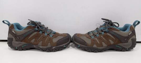 Merrell Women's Brown and Blue Suede Hiking Boots Size 7 image number 2